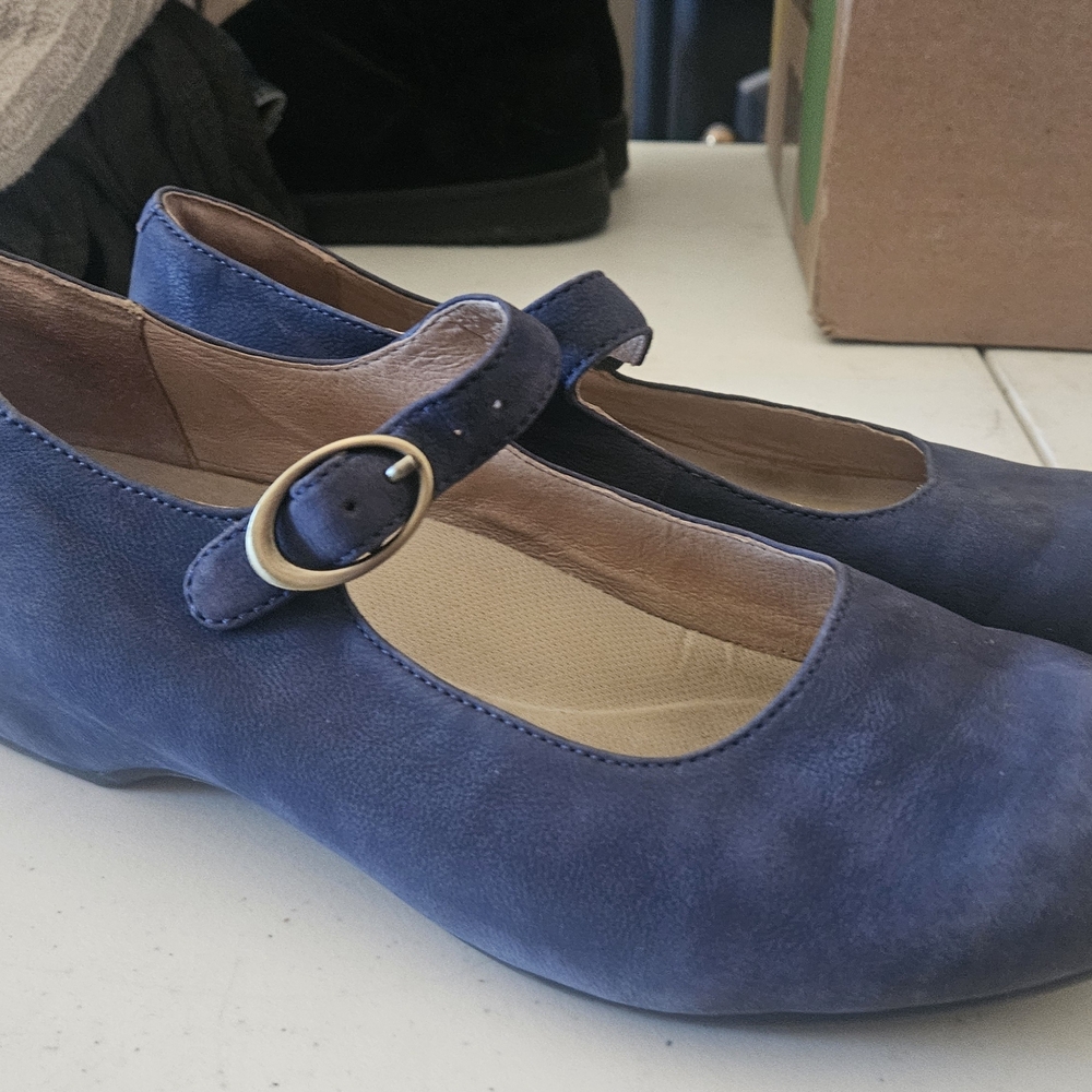 Dansko Linette Blue Nubuck Suede Mary Jane Shoes Womens 9